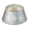 Glitzhome® Silver 26" LED Snowflake Cutout Metal Tree Collar